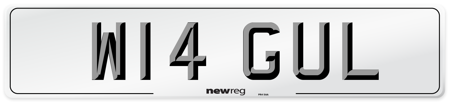 W14 GUL Number Plate from New Reg